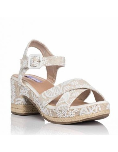 SANDALIAS TACON NOVIA MANDARINA NAZARET BEIGE