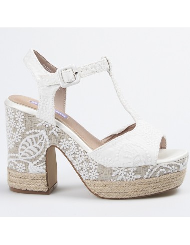 SANDALIAS TACON NOVIA MANDARINA PATRICIA BLANCO